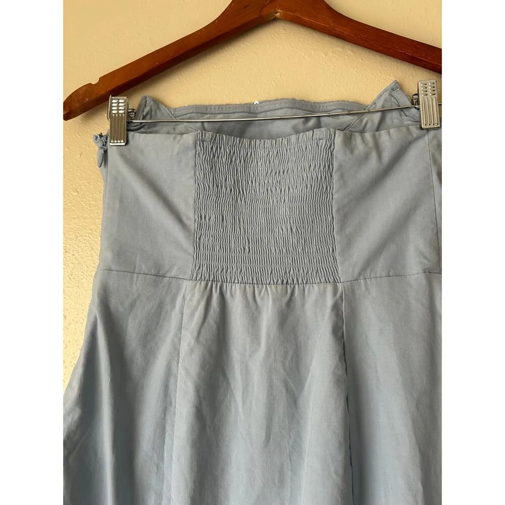 Anthropologie Light Blue Grey Strapless Midi Dress Size 8 - Image 13