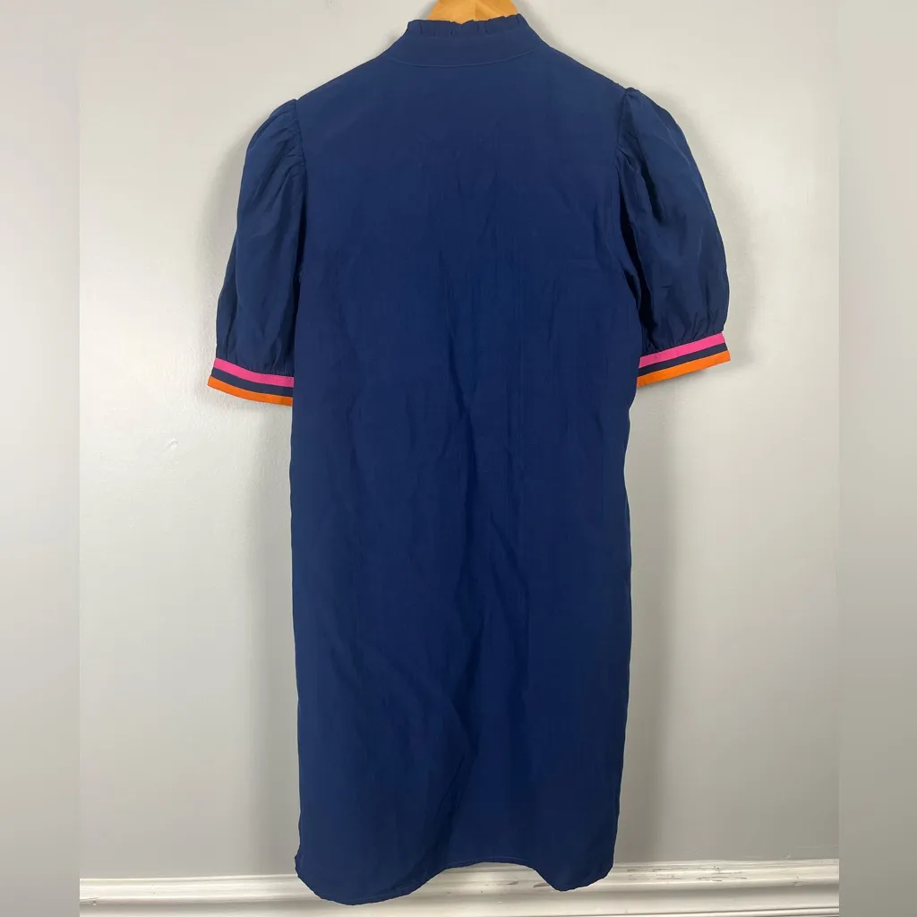 New THML Navy colorblock Novelty Dress size XS pink orange preppy girly - Image 10