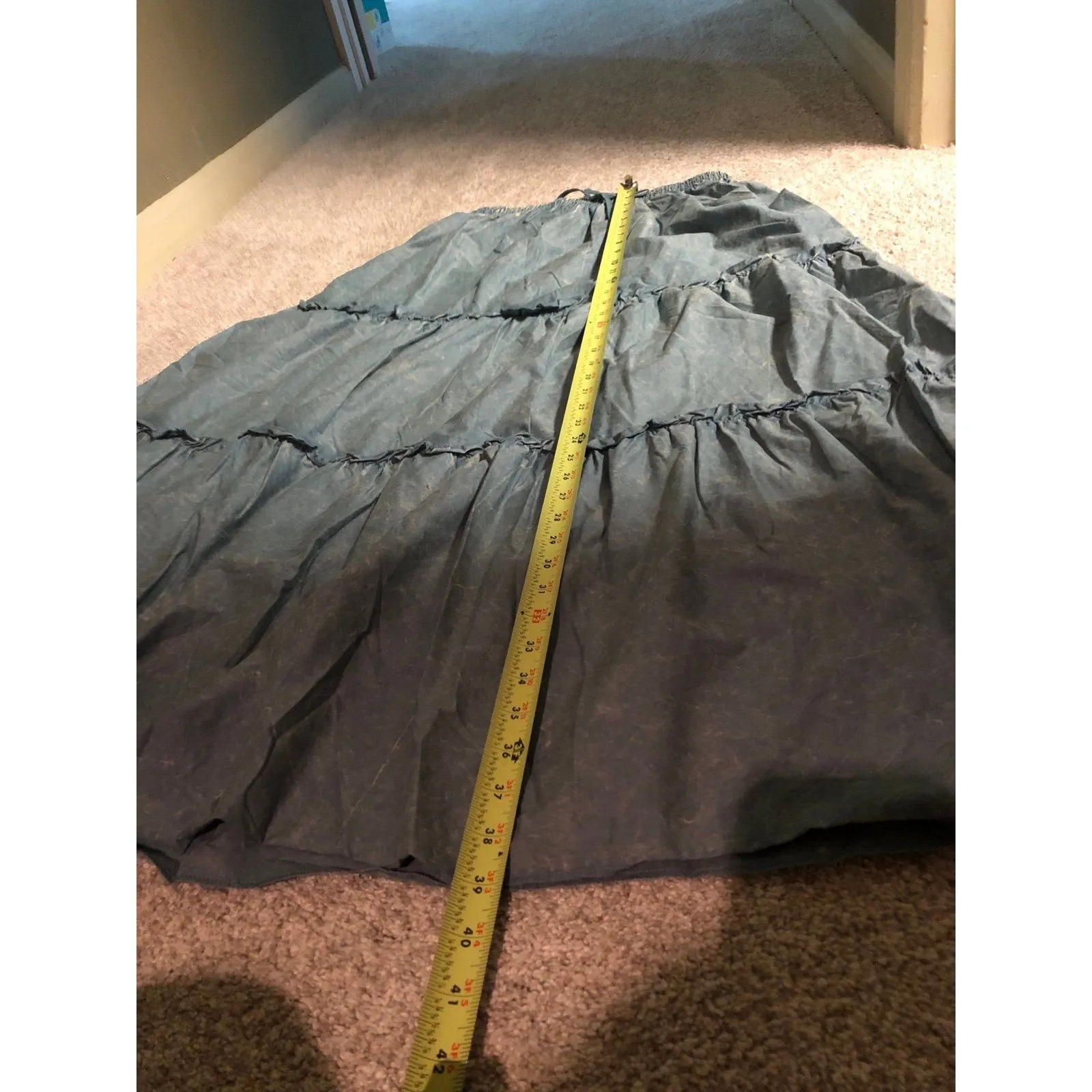 ZENANA Elegant Tiered Full A-line voluminous maxi Skirt elastic waist size L - Image 12