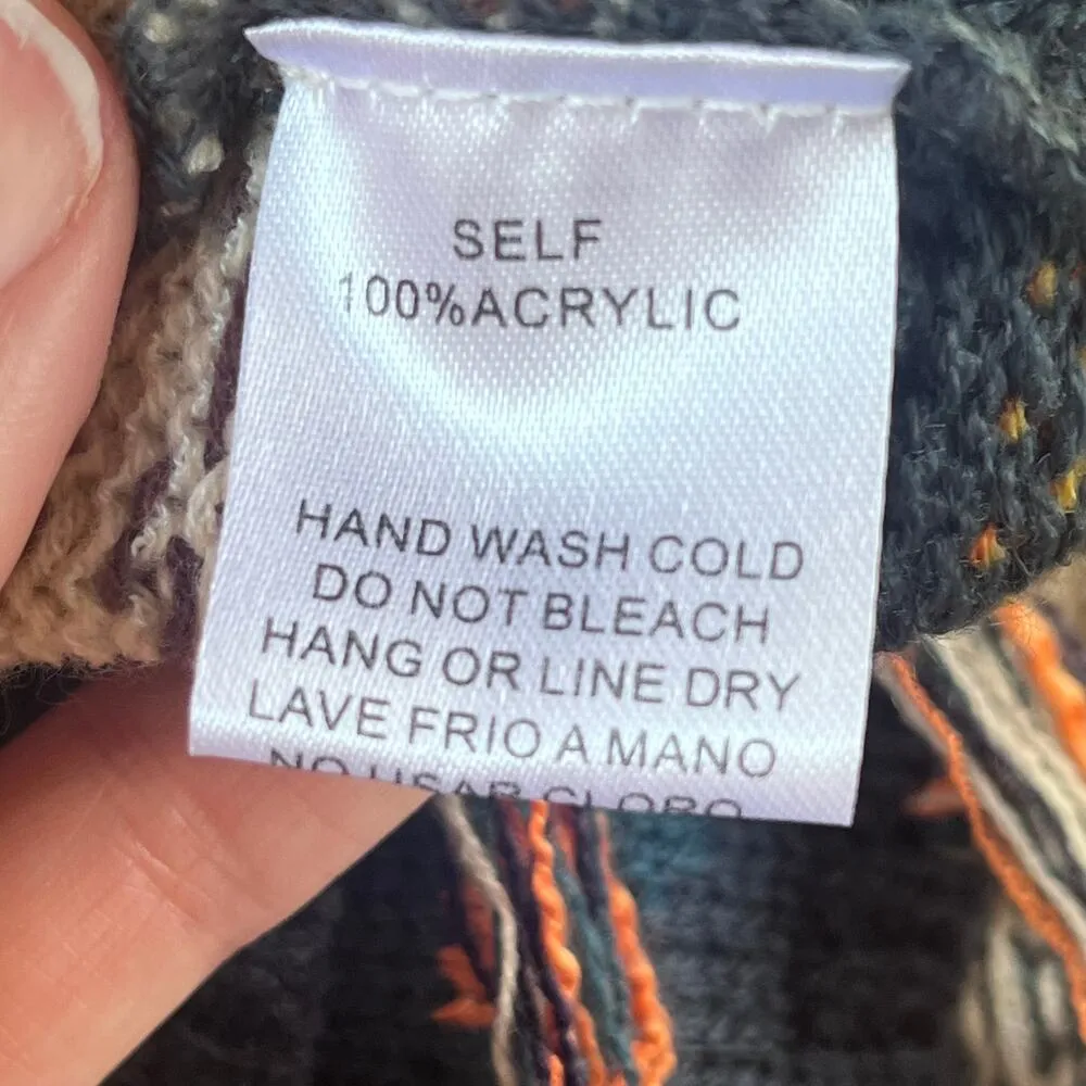 Easel Women's Longline Boho Fringe Trim Cardigan Colorful Size M - Image 9