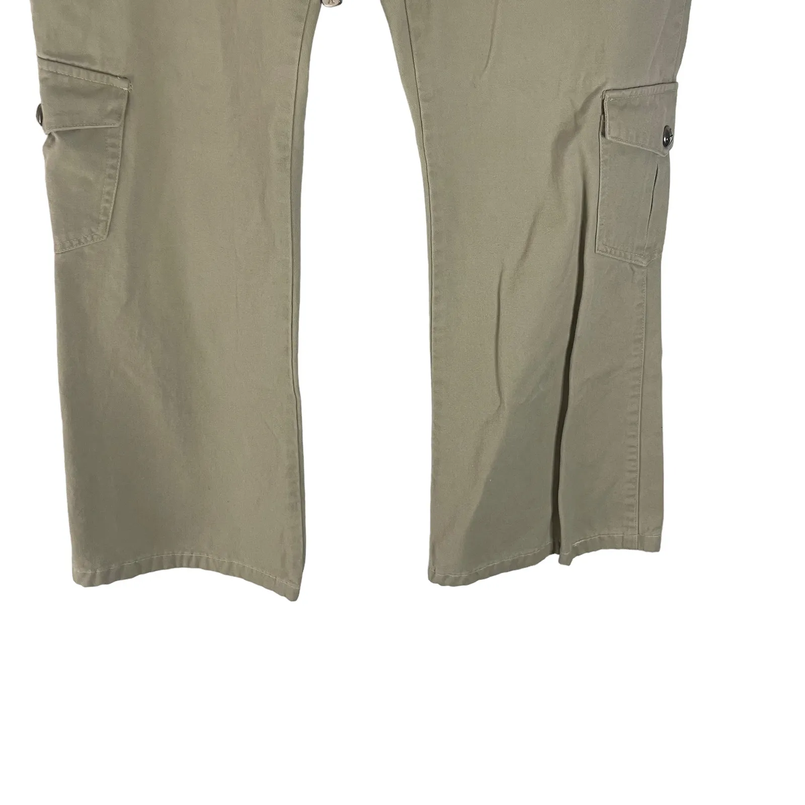 Vintage 90s Juniors Size 13 Baggy Khaki Cargo Pockets‎ Tie Pants Tan - Image 3