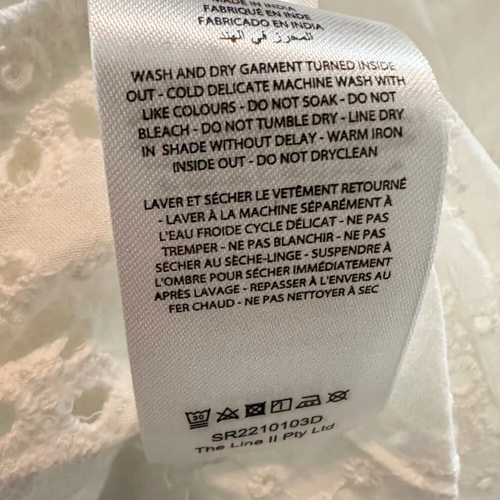 Significant Other Eleanor Eyelet Cut Out Backless Midi Dress Size US 4 Ivory - Image 9