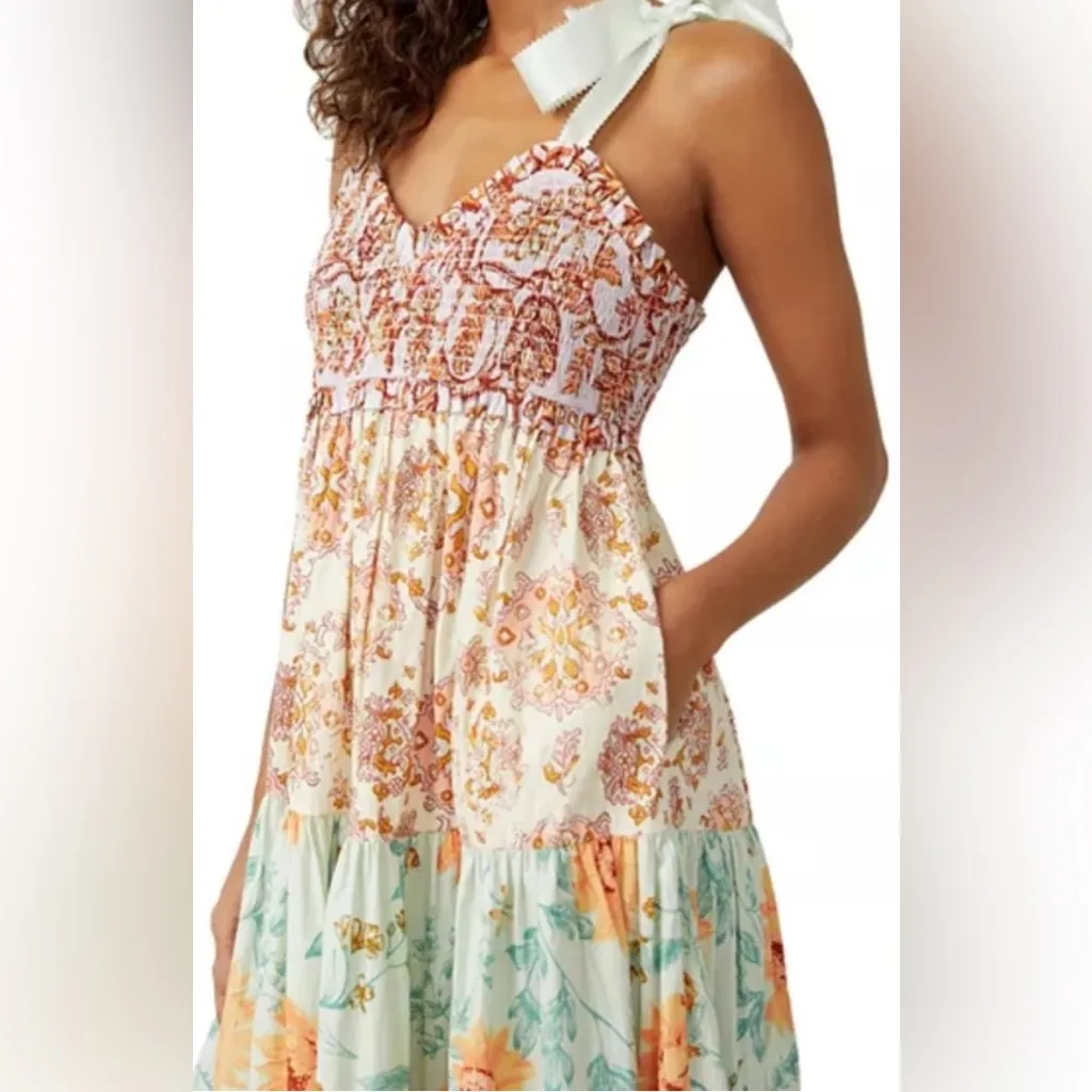 Free People Bluebell Maxi Dress Sz Large Lilac Multi - Image 2