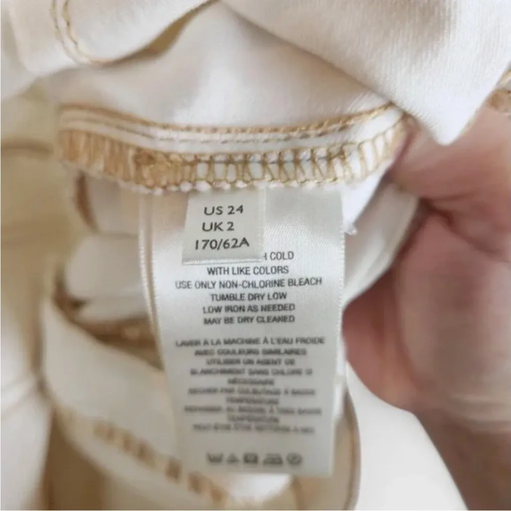 WE FLOAT, FREE PEOPLE IVORY BELLBOTTOMS, SIZE 24", EUC - Image 10