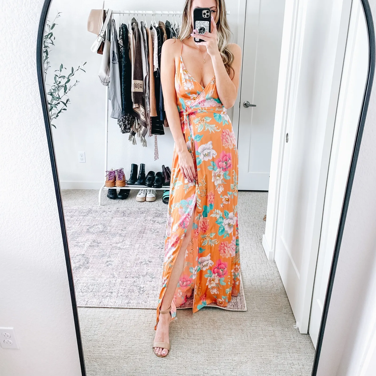 Majorelle Revolve Floral Satin Wrap Maxi Dress - Image 6