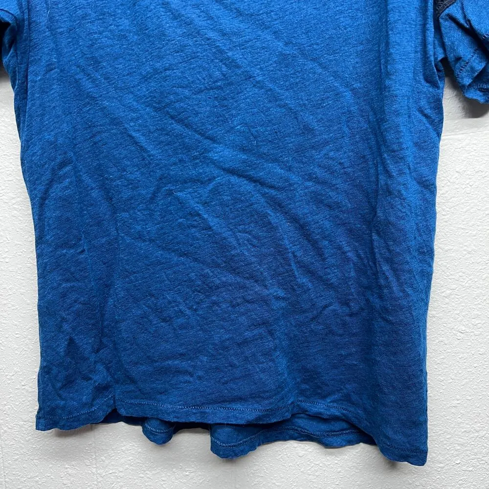 J. Crew Womens Top Small Linen Lagenlook Coastal Beachy Quiet Luxury Old Money Blue - Image 4