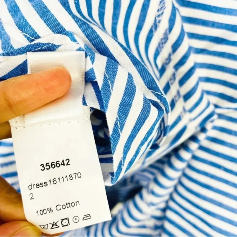 Wrap Front‎ Striped Ruffle Dress with Tie Closure Small - Image 8