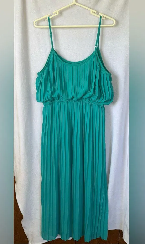 American Rag size xxl turquoise pleated sleeves dress - Image 4