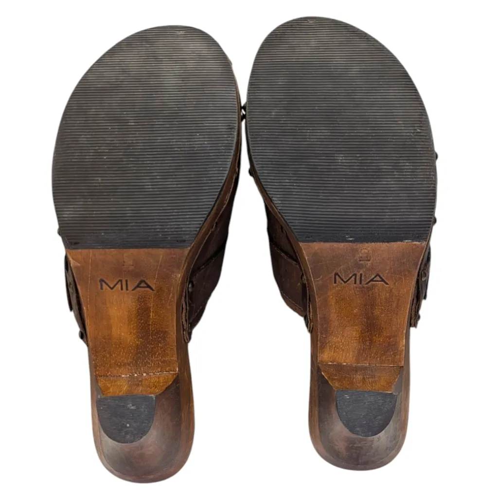 Mia Vintage Leather Clogs GUC Size 9M  S3746 - Image 10