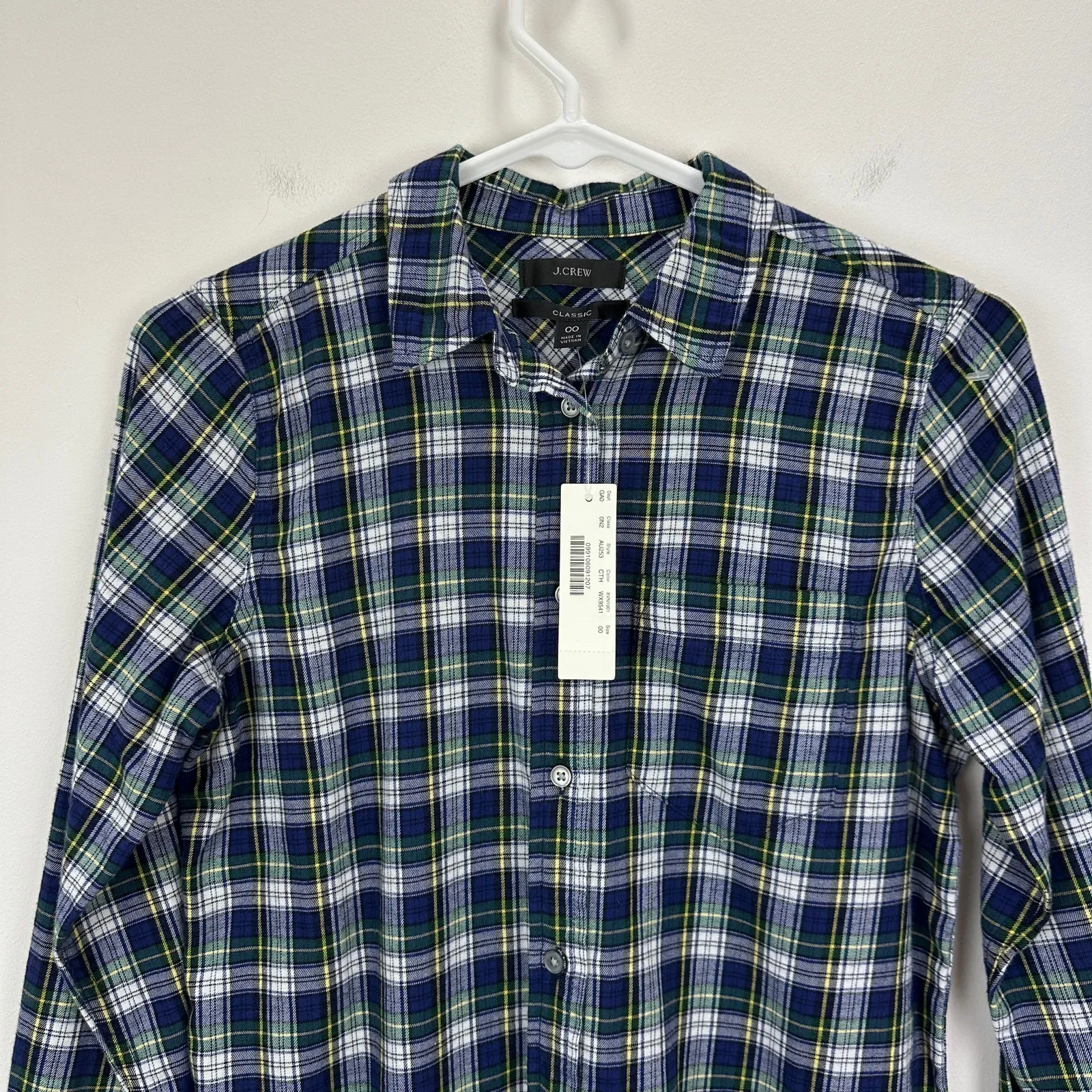 J.Crew Button Down Shirt Plaid Flannel Classic Fit Boyfriend Preppy US 00 NWT - Image 6