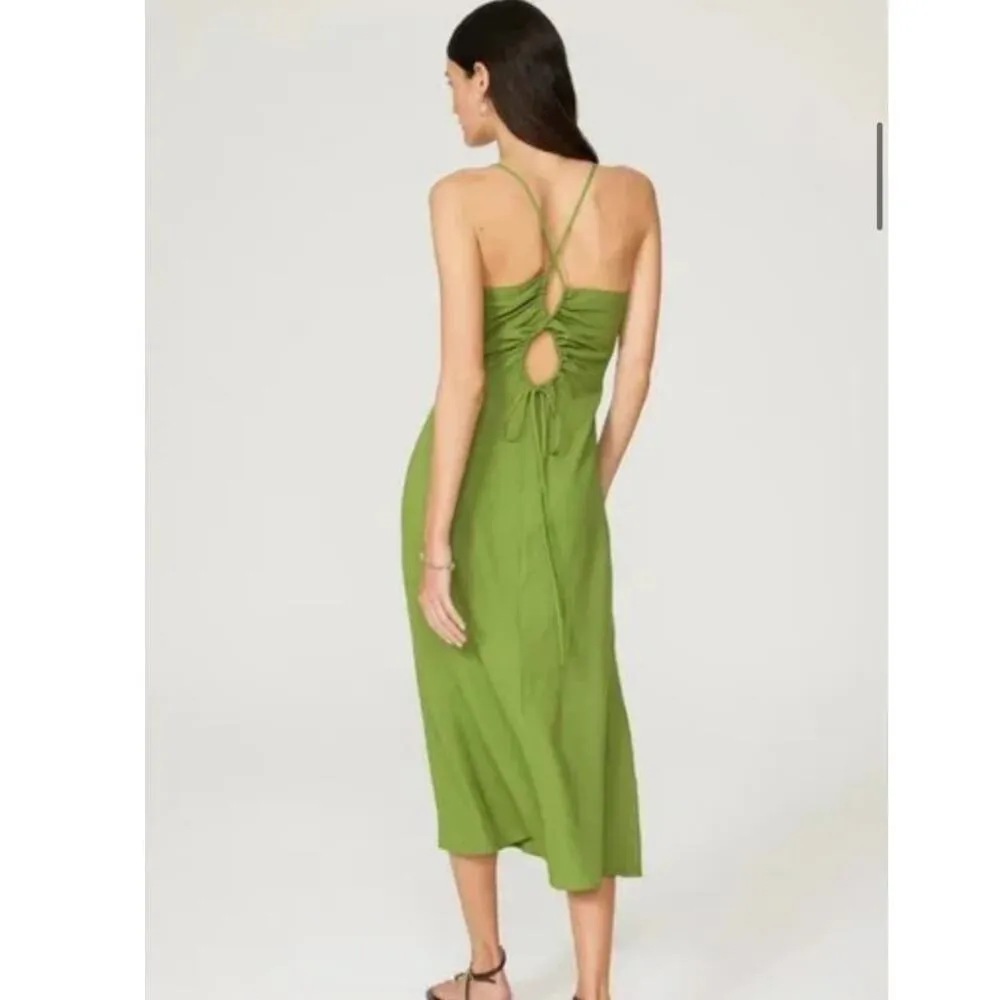 REFORMATION Green Dover Sleeveless Tie Back Strappy A-line Midi Dress Size 0 - Image 2