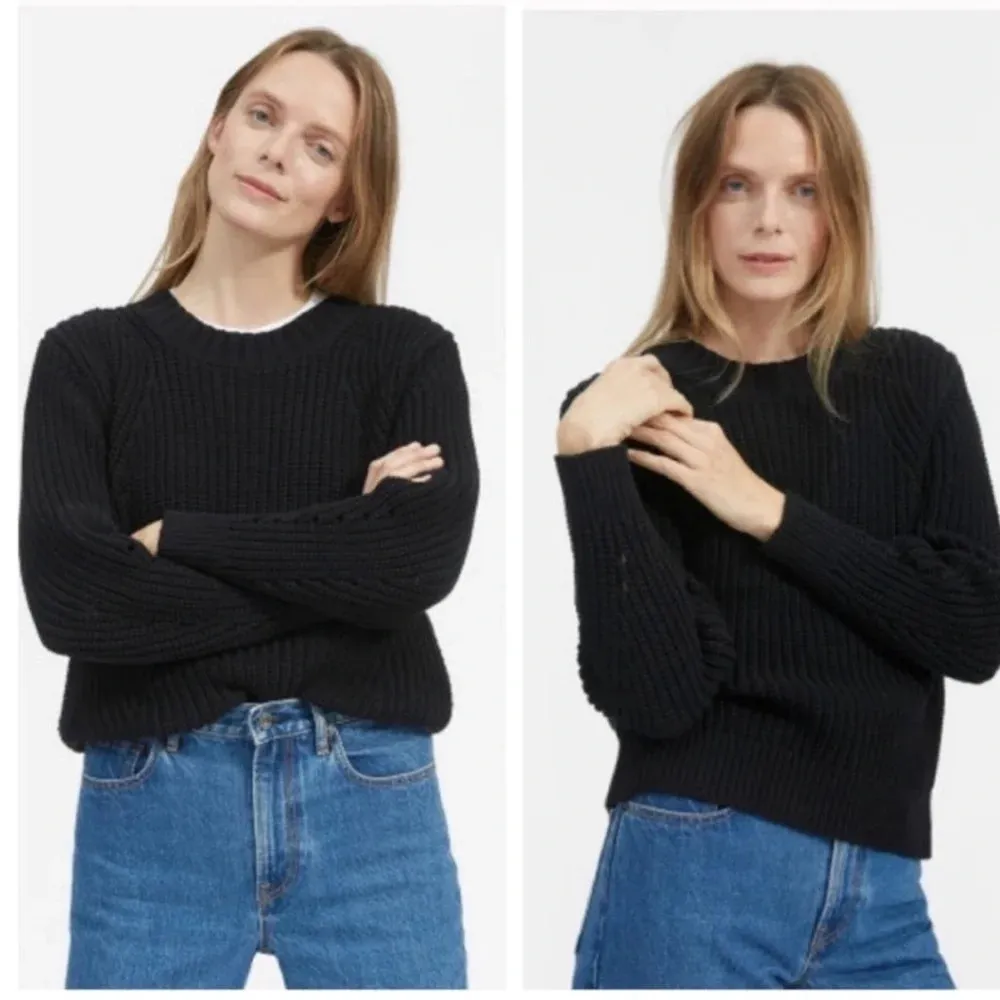 Everlane • Solid Black Knit Crew Neck Sweater - Image 6