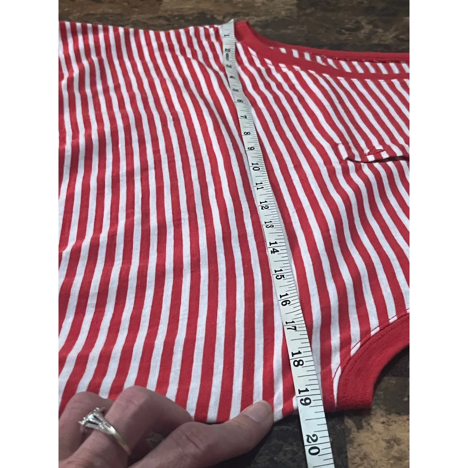 Time & True Striped Sleeveless Curve Hem Midi Dress Red Size XXL - Image 10