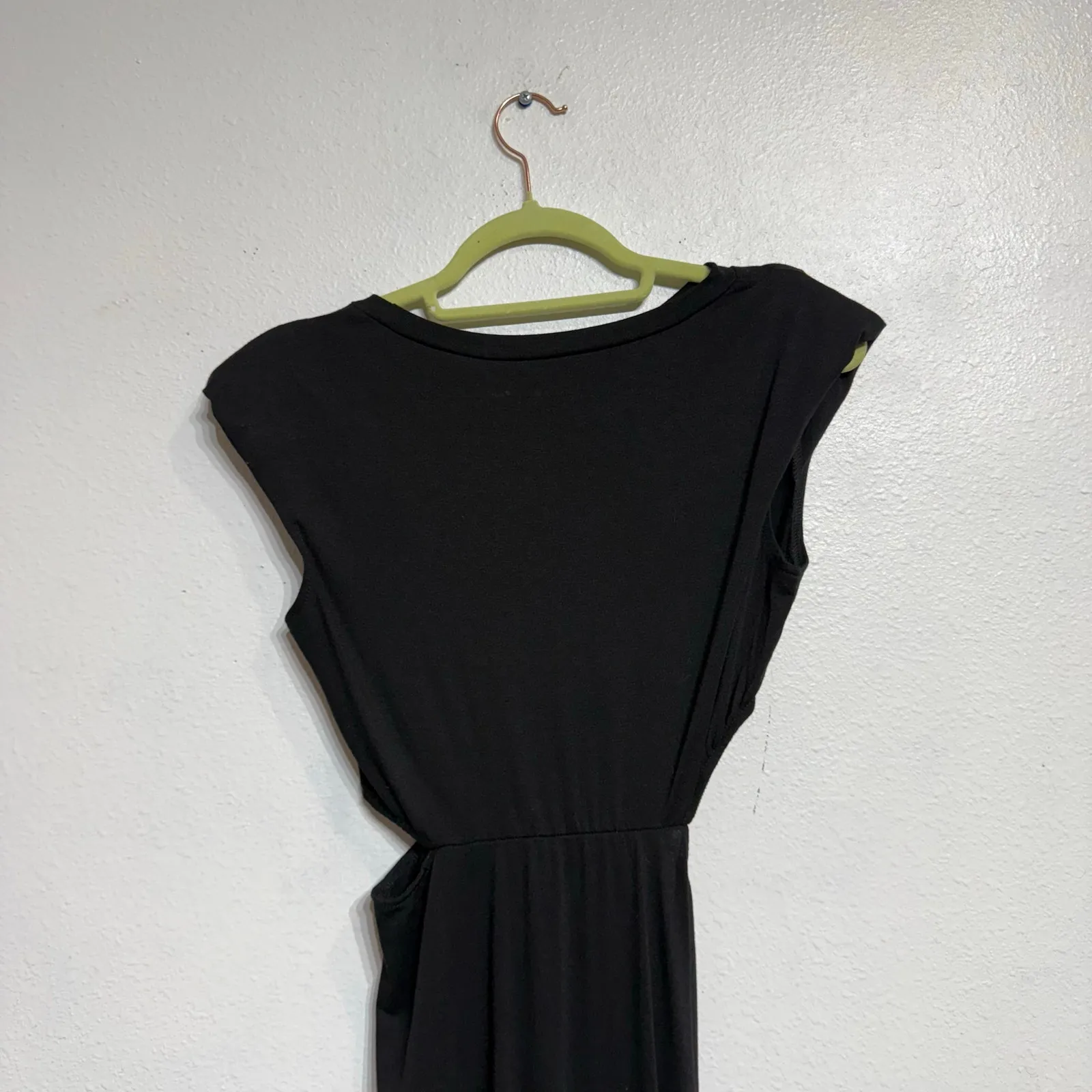 Shein Black Side Cut Out Cap Sleeve Maxi Dress Sz S - Image 7