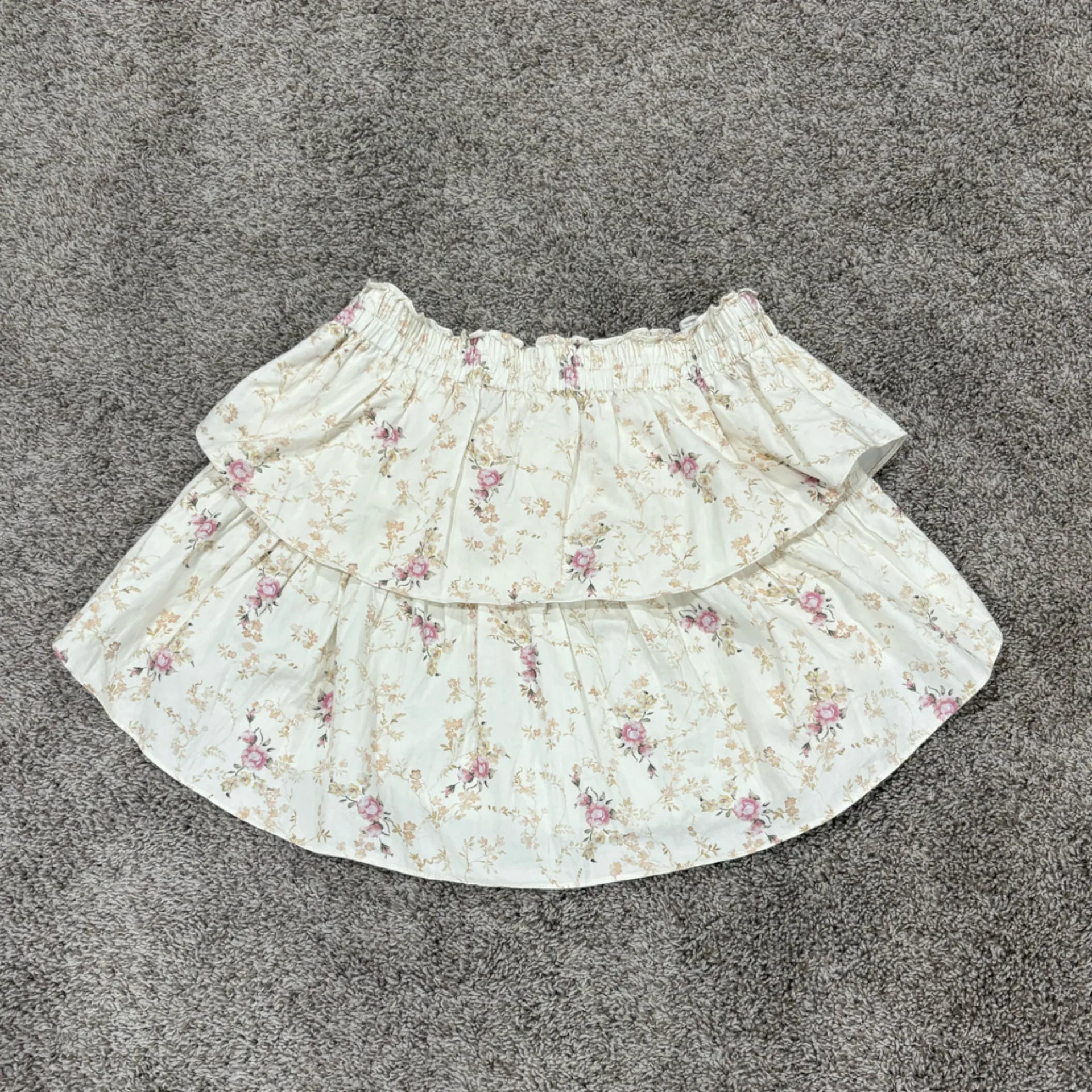 LoveShackFancy Ruffle Skirt Pink Parasail Medium - Image 4