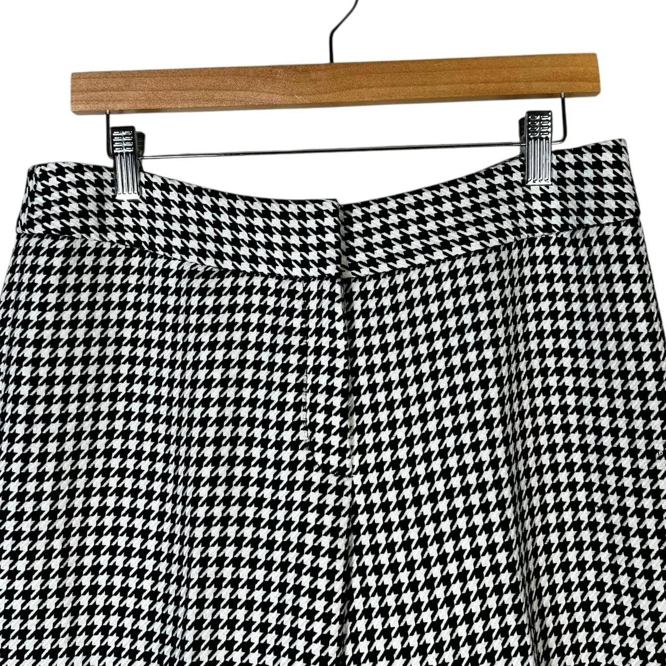 Nine West Houndstooth Straight Leg Pants Womens 8 Black White Classic Workwear - Image 2
