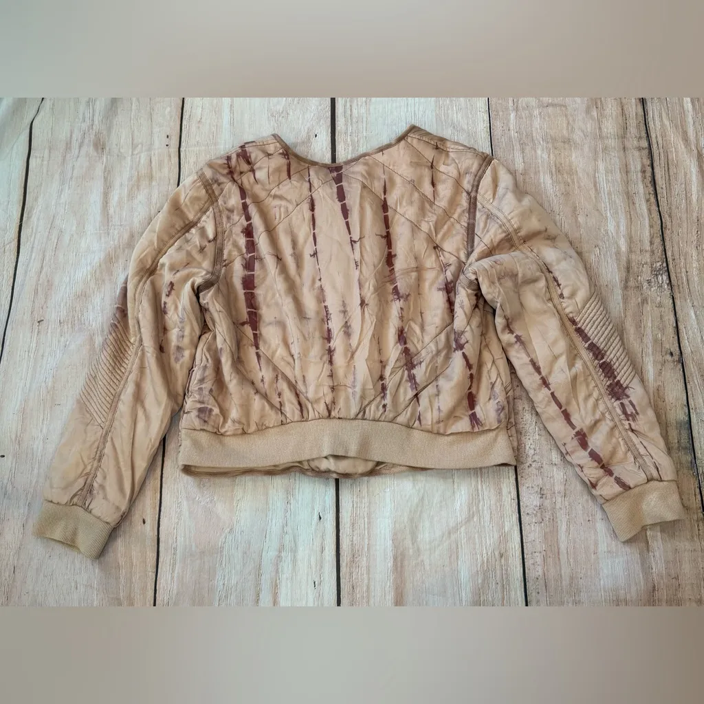 Marrakech Anthropologie Quilted Cropped Light Puffer Moto Jacket Womens Sz M - Image 8