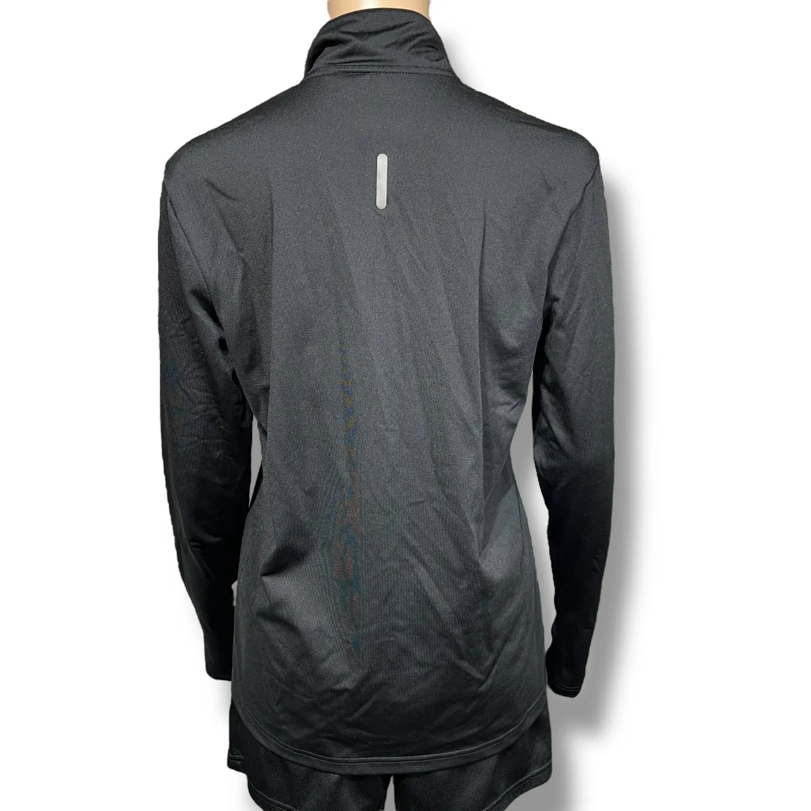 Reebok Womens Athletic Top Shirt Quarter Zip Pullover Long Sleeve Mid Weight Med - Image 3