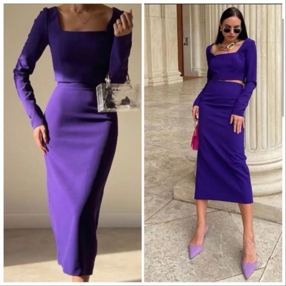 Long Sleeve Tailored Crop Top - Image 4