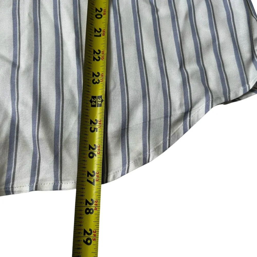 Skies Are Blue Multicolor Striped Collared Button Up Women Top Plus 1X | 70-21 - Image 5