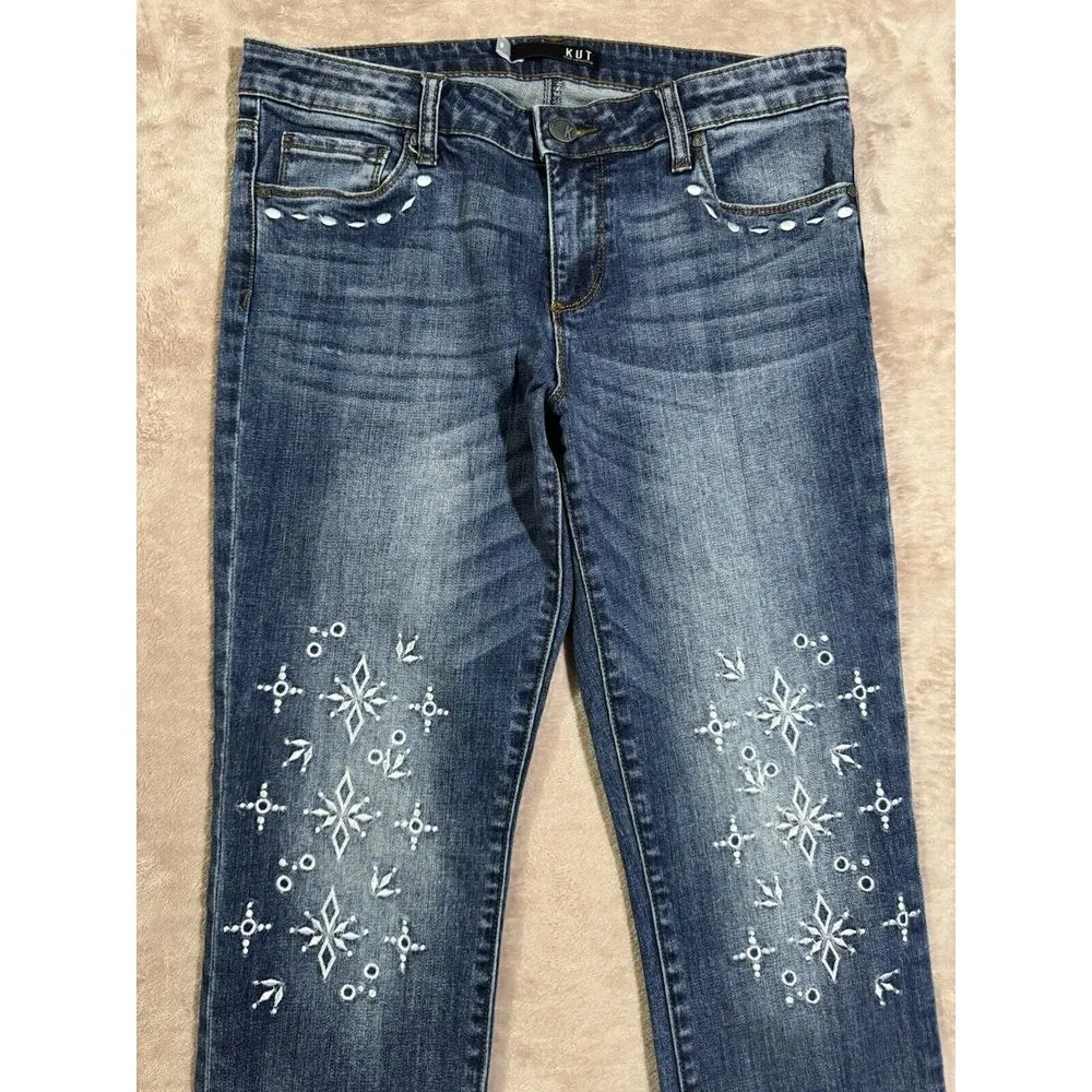 Kut From The‎ Kloth Womens Reese Ankle Straight Leg Blue Denim Size 8 - Image 2