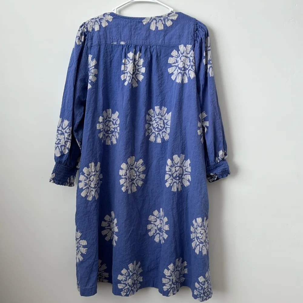 Anthropologie The Odells V-Neck Printed 100% Cotton Tunic Dress Size: L - Image 8
