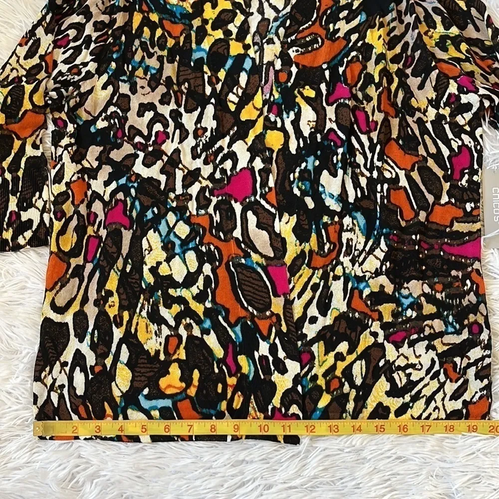 Chico’s Women’s The Perfect Layer Cardigan sweater in toasted khaki/Multicolor S - Image 5