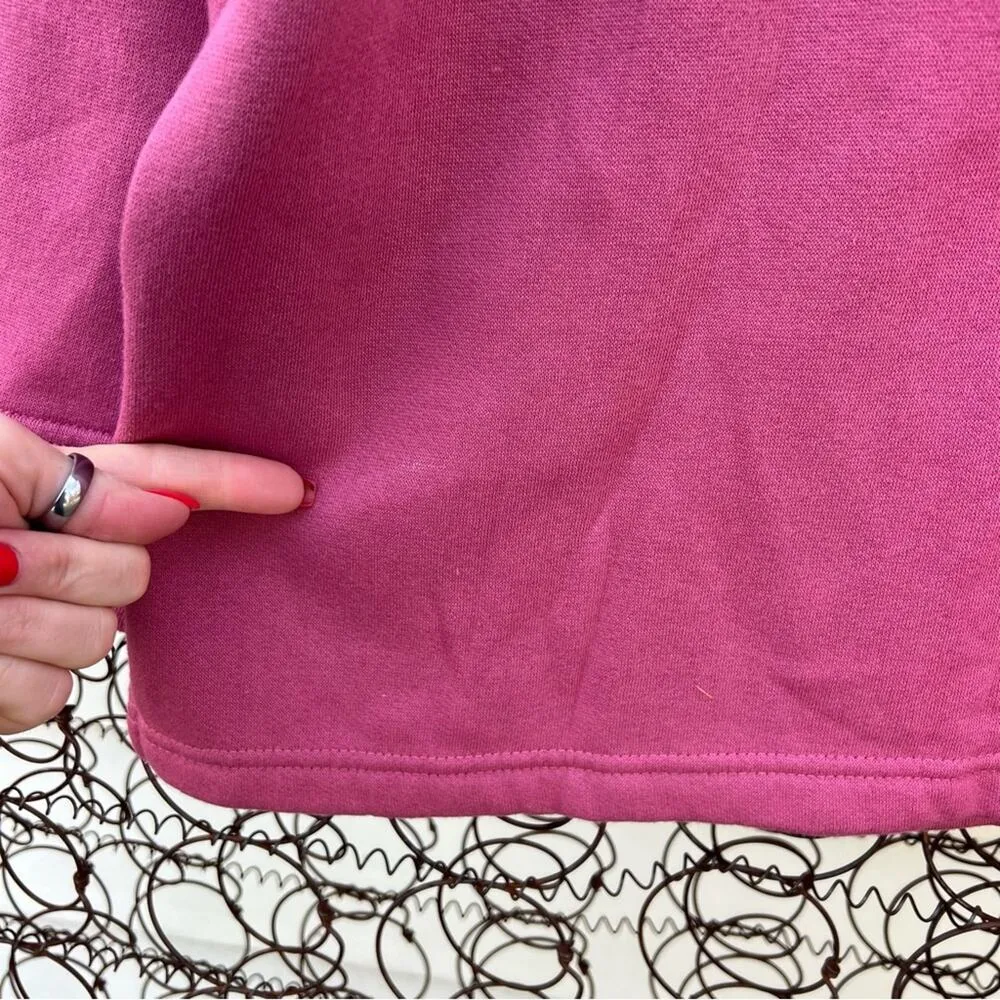 90s Cervelle Pink white color block floral embroidered grannycore sweatshirt 1X - Image 6