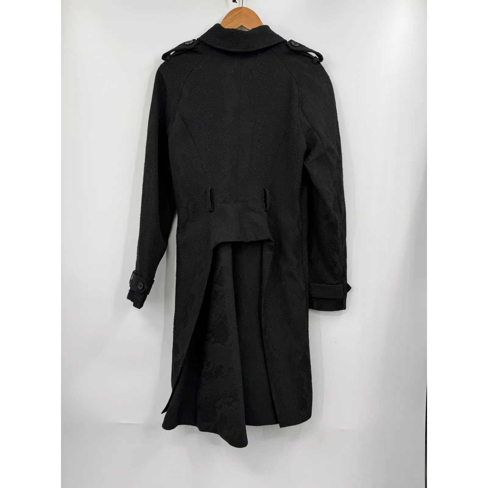 ALTUZARRA Target Black Textured Double Breasted Trench Coat 20th Anniversary S - Image 6