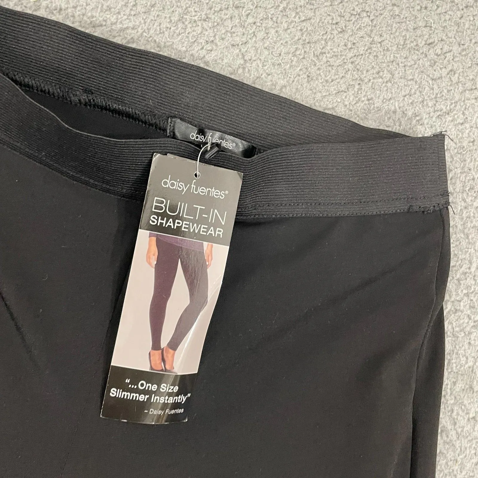 NEW Daisy Fuentes Built-In Shapewear Leggings Women XS Black Slimming Pull On - Image 2