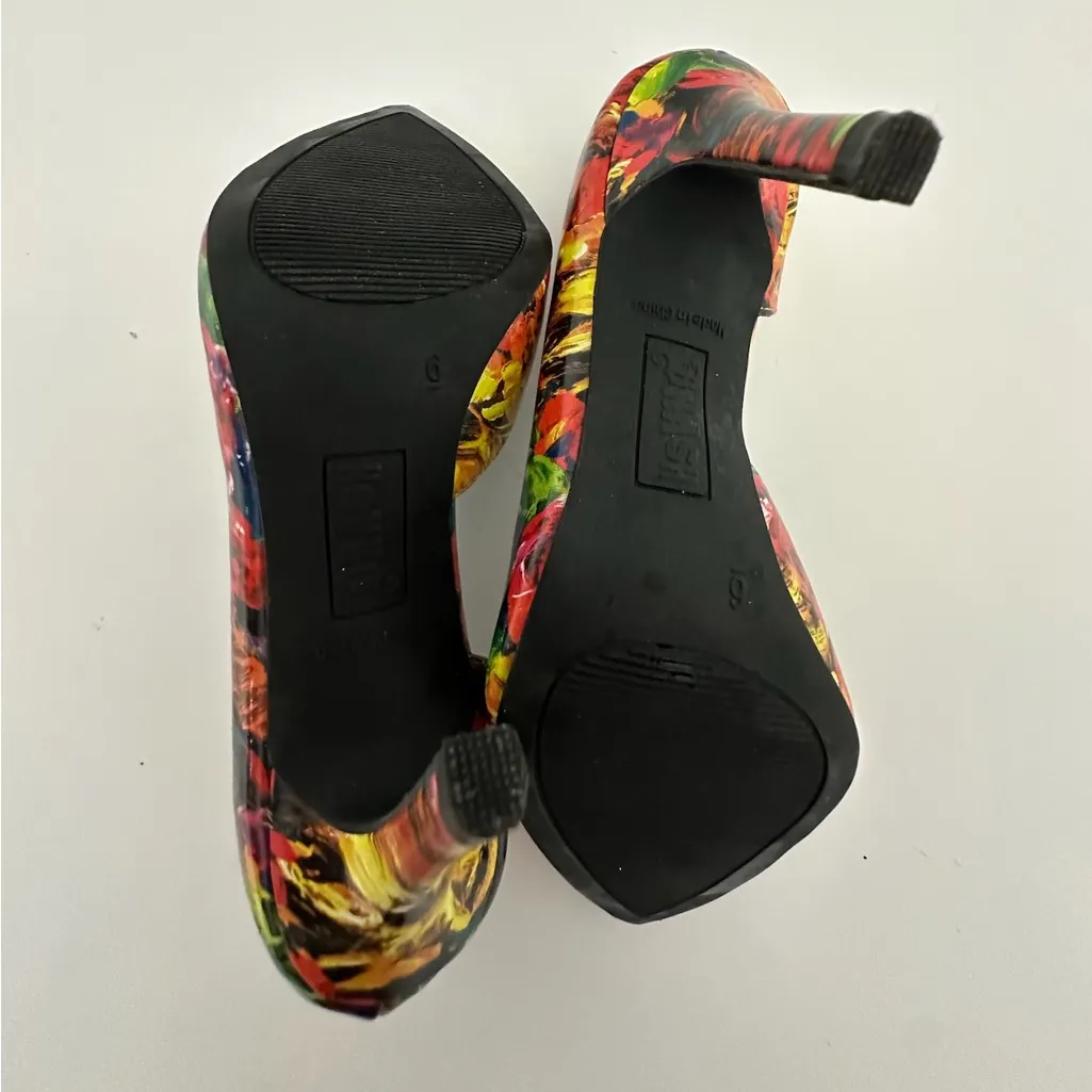 Brash Floral Watercolor Pointed Toe Stiletto Pumps Y2K Size 6 | Feminine - Image 14