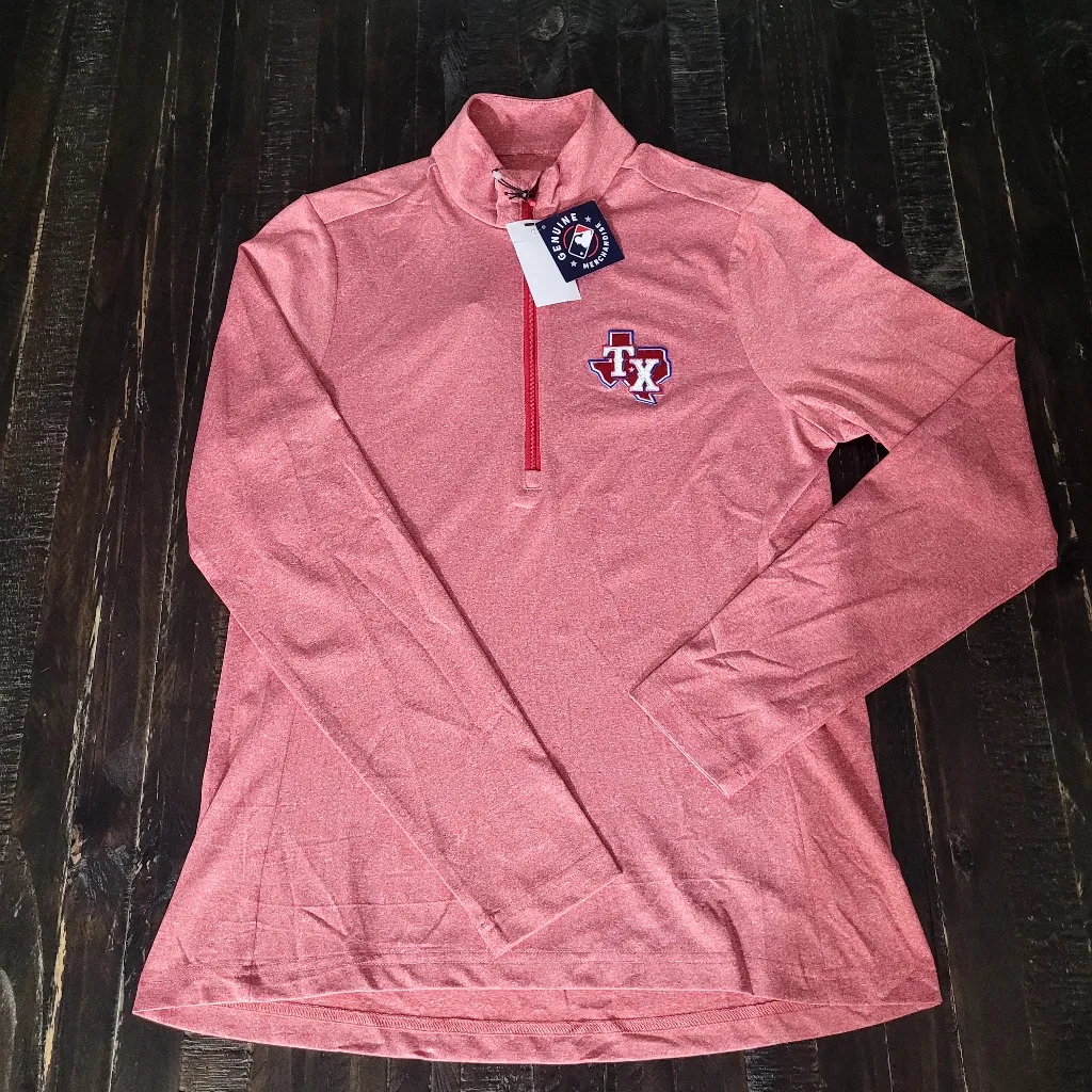 Antigua Texas Rangers Red Rally Qtr Zip Pullover - Image 2