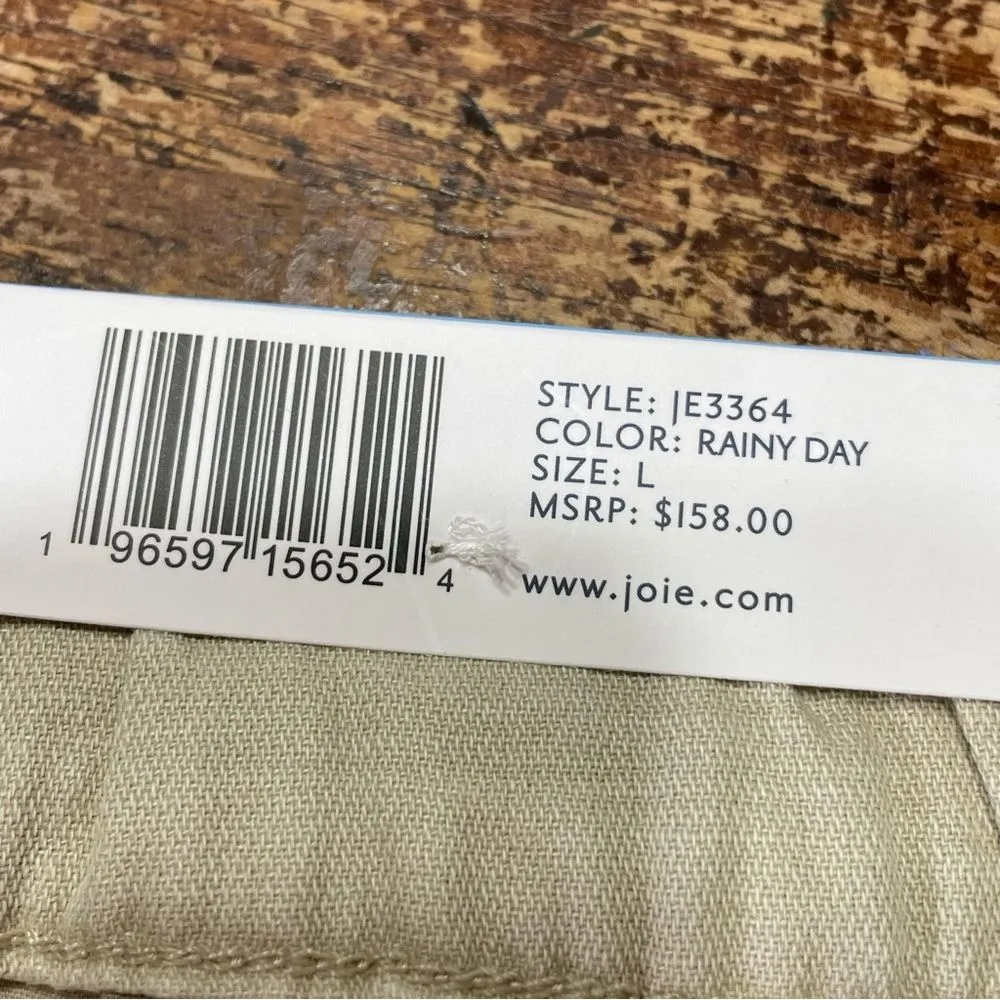 NWT Joie Women's‎ High Rise Zip Fly Linen Blend Pleated Shorts Rainy Day Large - Image 5