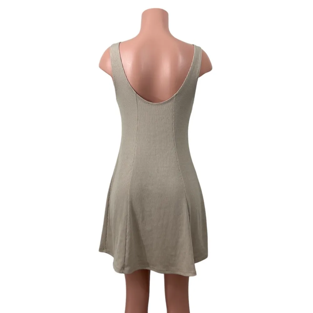 Zara Blogger Favorite Ribbed Knit Bustier A-Line Mini Dress | Cream | Large - Image 6