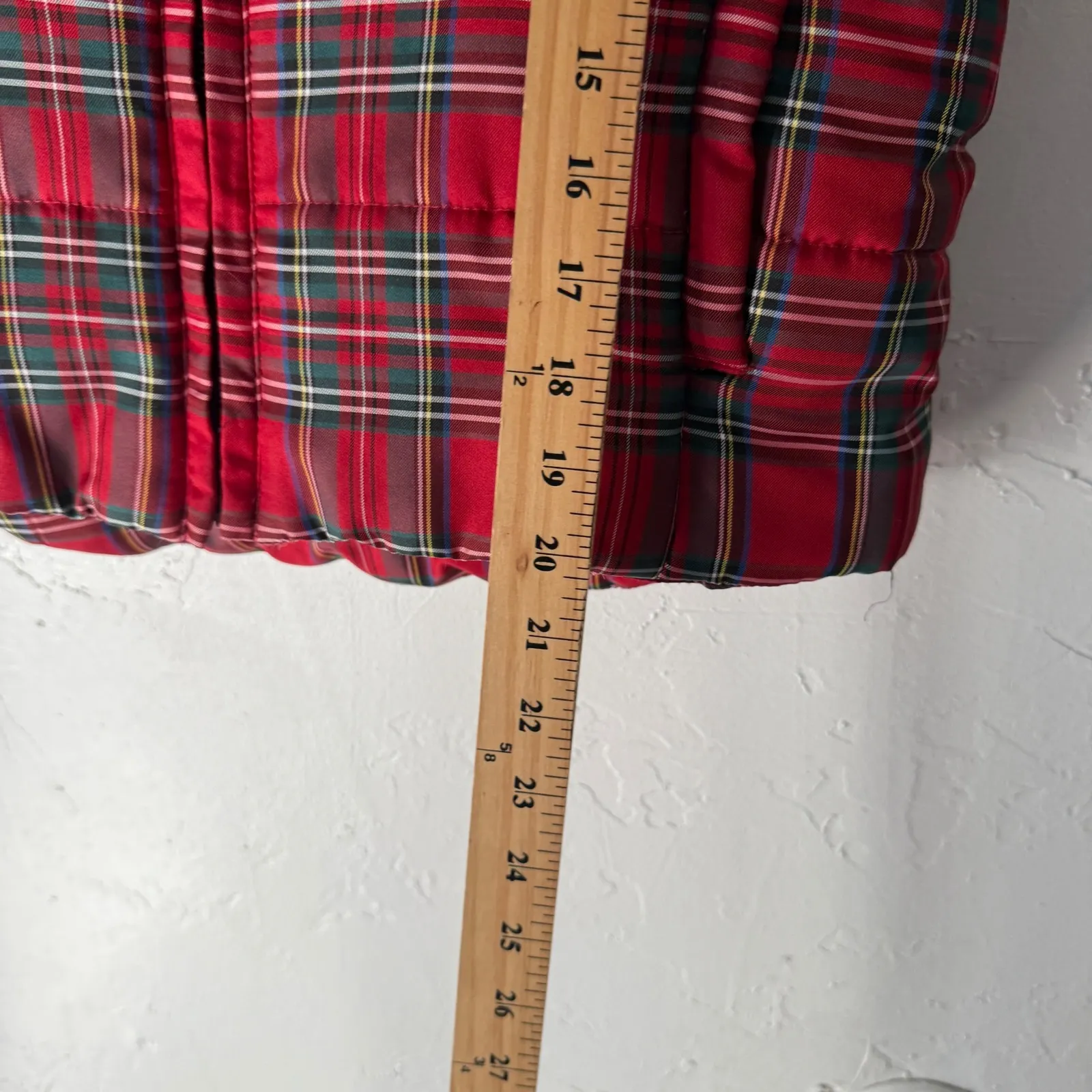 CHAPS PS Plaid‎ Puffer Vest Red Green Quilted Zip Up Lightweight Lumberjane - Image 4