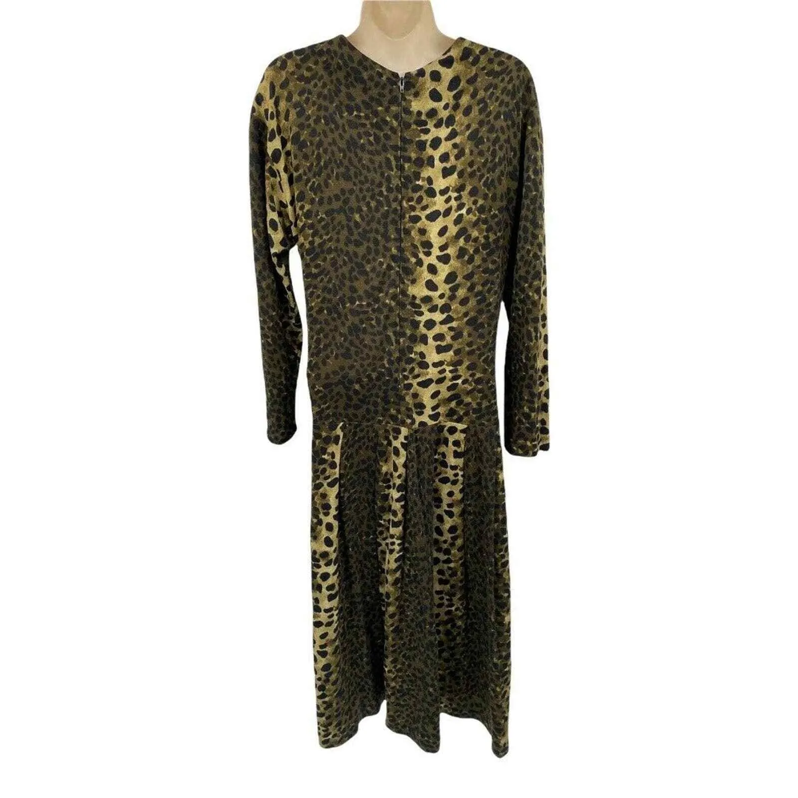 Vintage‎ Positive Attitude Mob Wife Glam Dress Womens 7/8 leopard Animal Print Brown Size undefined - Image 3
