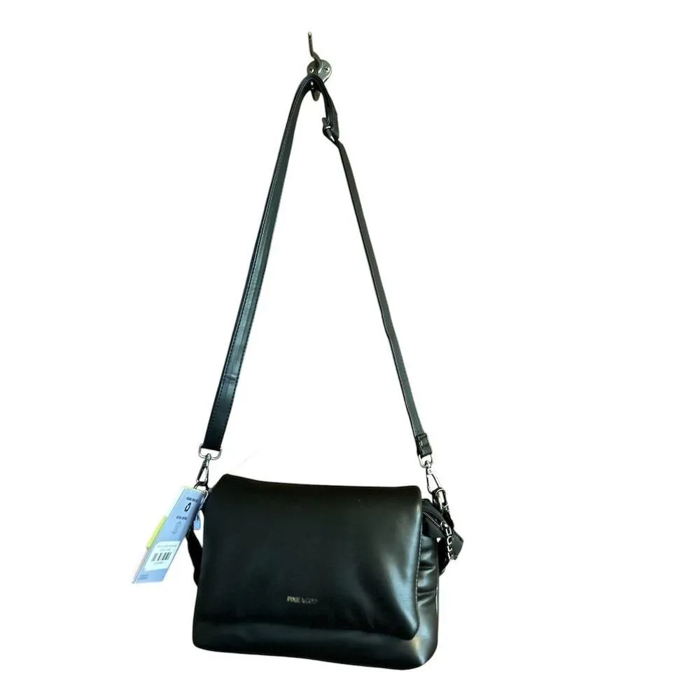 Pixie Mood Women's Black Nappa Leather Shoulder Bag Adjustable Strap - Image 3