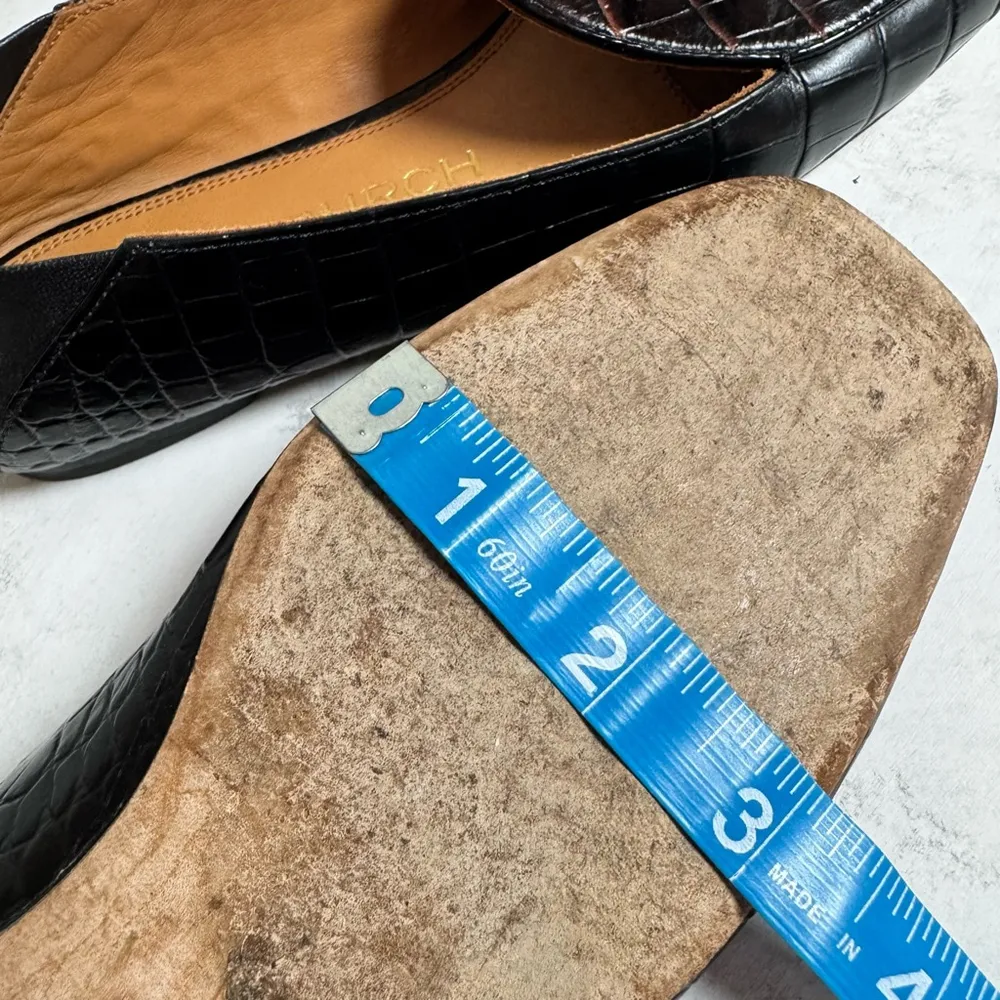 Women's Tory Burch Charm Croco Leather Loafers Size 7.5 Brown Black - Image 10