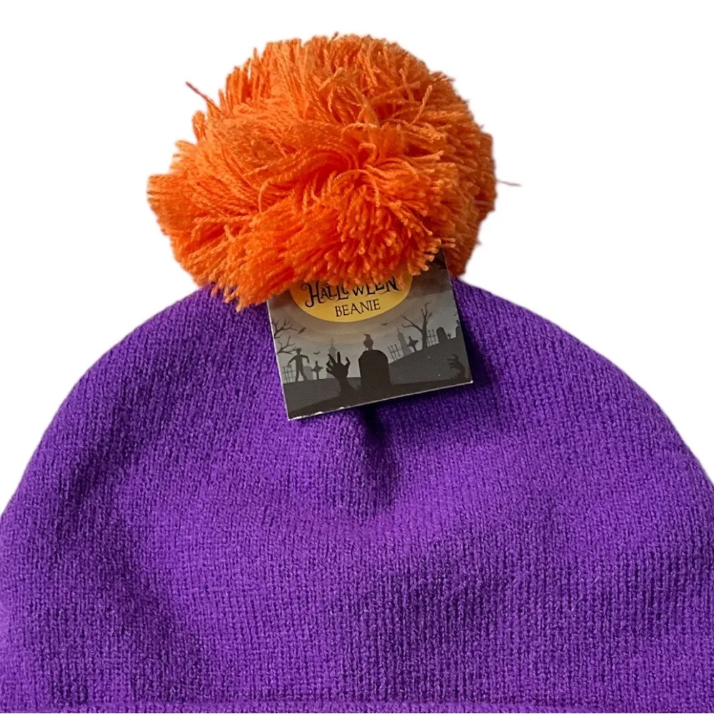 Happy Halloween 100% That Witch Beanie Purple Orange One Size Fits Most - Image 4