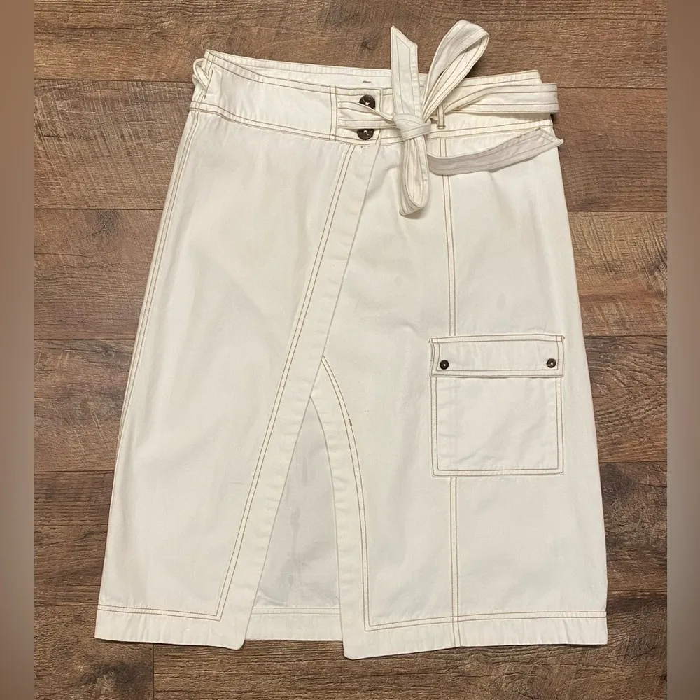 NWT Pilcro Anthropologie Utility Wrap Skirt 100% Cotton Size 14 - Image 2