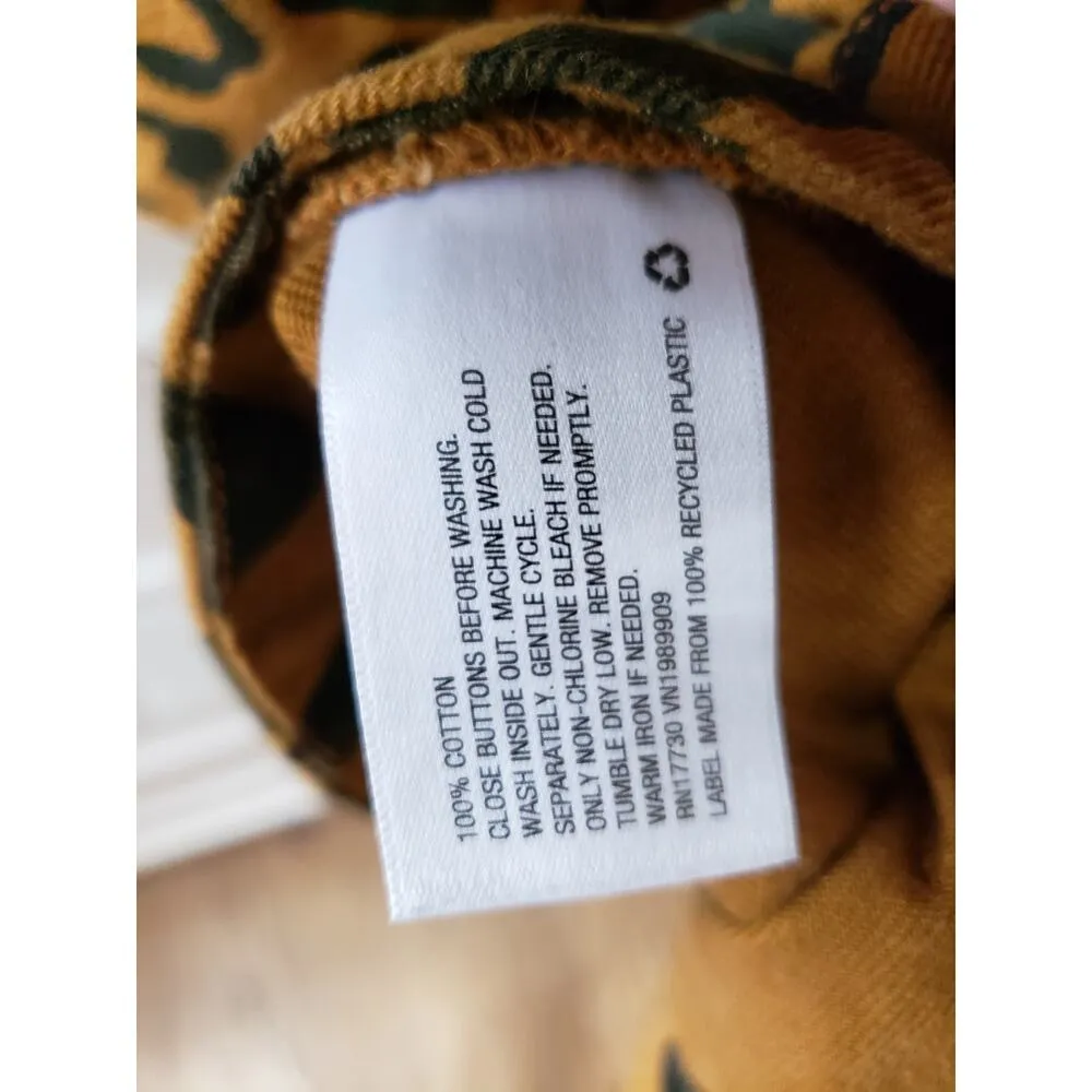 Future Collective Shirt Dress Women's Size 6 Leopard Print Button Front Belted Brown - Image 5