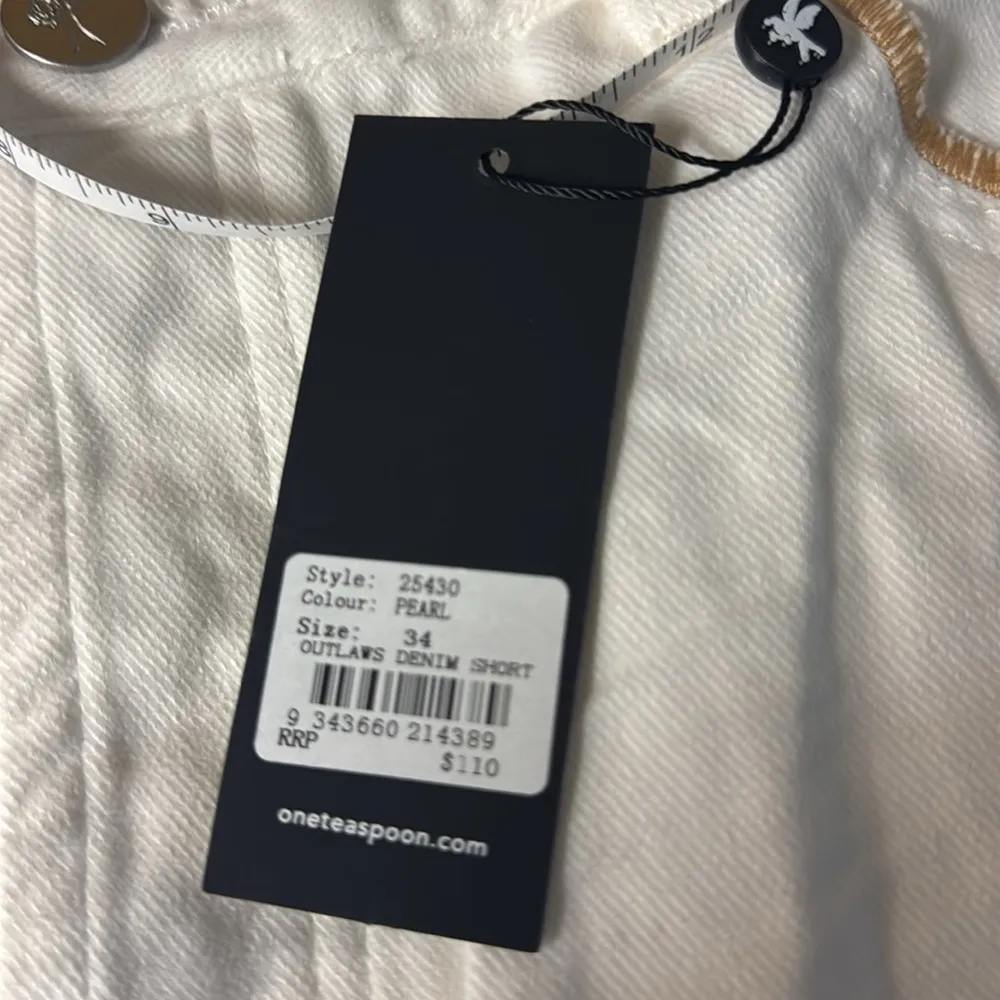 ONE TEASPOON White Denim Shorts - Image 3