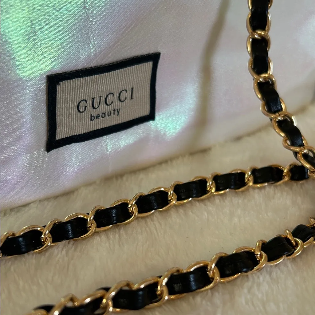 GWP Luxe Iridescent Beauty Bag/Pouch Converted into Crossbody Black - Image 2