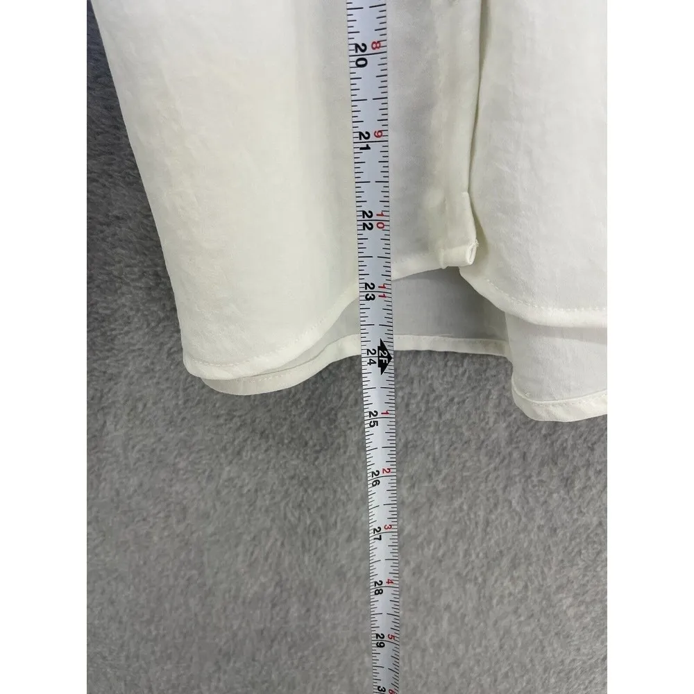 7 For All Mankind Women's Cold Shoulder Button Down Medium Japanese Fabric - Image 7