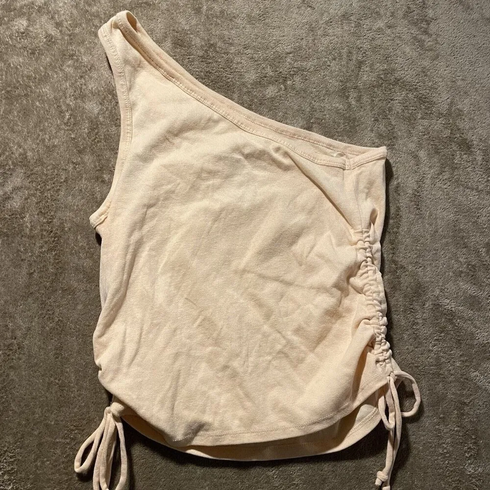 The Flintstones Tank Top Womens Size XL Bamm Bamm & Pebbles One Shoulder Cream - Image 3