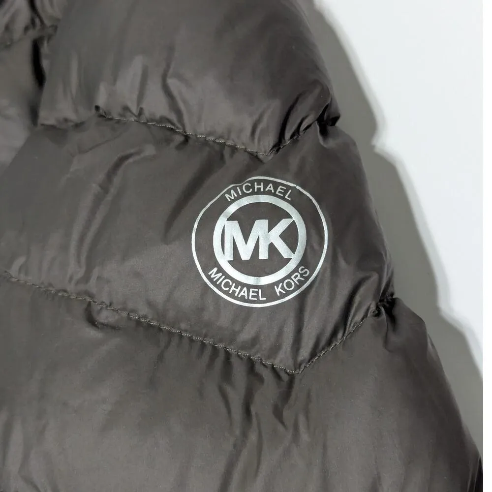Michael Michael Kors Packable Down Fill Quilted Coat Gorpcore Winterwear Jacket Gray Size M - Image 3