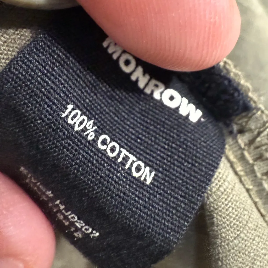 Monrow Vintage Cotton Shirt Jacket in Army Green M Size M - Image 7