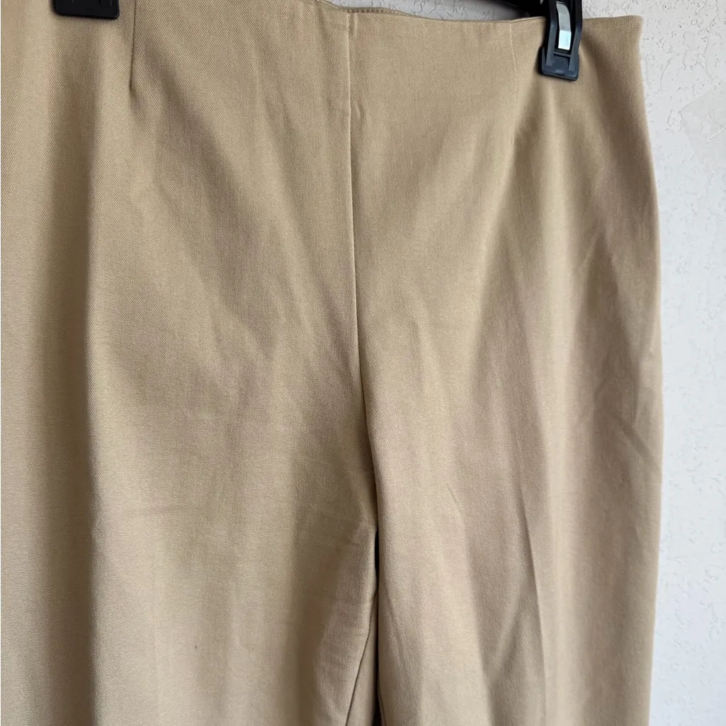 Neiman Marcus Khaki Slim Straight Leg Ponte Zip Side Pants Womens 8 Career - Image 2