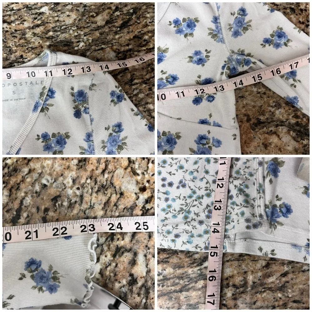 AERO Twist Front Flyaway Floral Crop Top Women’s S Babydoll Cottagecore Coquette - Image 6