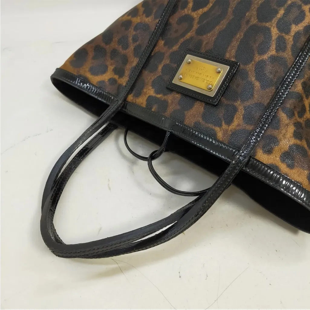 Dolce & Gabbana Leopard Print Tote Bag EUC - Image 4